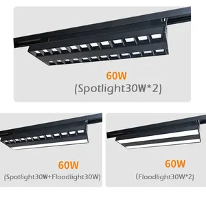 Newest Products Adjustable Moving Head Spot Led Track Light 60W Super Bright For Supermarket Mall