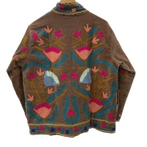 Veste bomber matelassée en velours pour femme, broderie logo, col classique, manches longues, écologique - Product Image 2