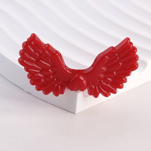Cuentas acrílicas de 24x28mm de color sólido pintadas con forma de corazón y ala de ángel al por mayor para accesorios de joyería DIY, cadenas para teléfono, pulseras y llaveros - Product Image 6