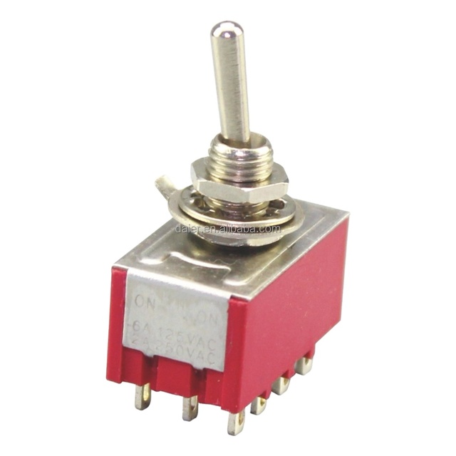 6A 125V 6MM 4PDT ON-ON 2 Position Toggle Switch MTS 402 12Pin