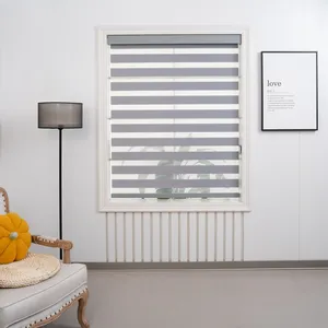 High Quality 100% Polyester Cordless Zebra Blinds Modern Horizontal Roller Shades Windows Low Price Spring Window Coverings