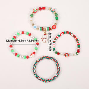 Bracciale di <span class=keywords><strong>natale</strong></span> 2025 con albero di pupazzo di neve corna di vecchio uomo e pace modello placcato <span class=keywords><strong>oro</strong></span> carino ciondolo regalo all'ingrosso - Product Image 4