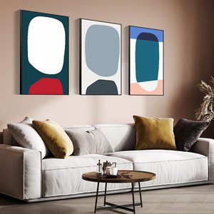 Panneau <span class=keywords><strong>de</strong></span> <span class=keywords><strong>Peinture</strong></span> Décorative Murale Abstraite Simple Orange, Blanc, Bleu, Toile Imprimée Art Mural Naturel <span class=keywords><strong>Peinture</strong></span> <span class=keywords><strong>Nature</strong></span> Morte - Product Image 3
