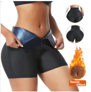 Pantalones Cortos Deportivos para Mujer, con Efecto Sauna, Cintura Ajustada con Botones, Moldeadores de Cuerpo - Product Image 2