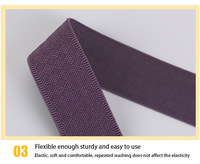 Les fabricants fournissent une ceinture élastique en jacquard violet 5CM-6CM Diamond Square Woven Technics pour vêtements et accessoires textiles pour la maison