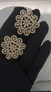 Boucles d'oreilles en or jaune 14 carats et diamants véritables les plus vendues, choix de luxe du fournisseur indien pour les occasions formelles - Product Image 4