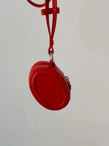 Borsa a Tracolla Mini Rotonda in Pelle PU Stile Coreano di Design Esclusivo di Alta Gamma Rossa con Porta Rossetto - Product Image 5