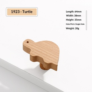 Perillas de Madera con Forma de Animal de Dibujos Animados para Gabinetes de Cocina y Armarios, Perillas de Madera Maciza de Fácil Instalación - Product Image 4