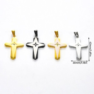 Pendentif croix tendance en acier inoxydable pour hommes et femmes, collier religieux couleur or et argent, bijoux hip hop, cadeau d'anniversaire et de Noël - Product Image 6