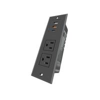 Hızlı Şarjlı Prizli Masaüstü Adaptörü, 2 ABD Prizi, 1 USB-C, 2 USB-A Girişi, 125V 12A, Masa Üstü Kullanım İçin Uygun