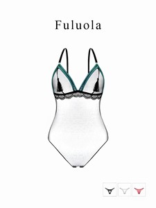 Fuluola Body de encaje sexy ultrafino estilo francés para mujer, ODM, de verano, de malla transparente, tentación de estilo puro - Product Image 1