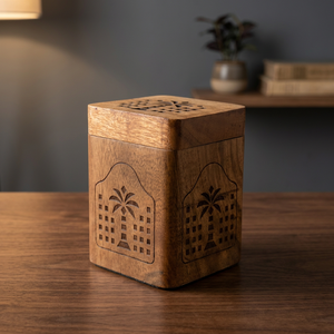 Quemador de Incienso de Sándalo Hecho a Mano con Tallado de Palmera, Difusor Aromático para Decoración del Hogar, Uso en Todas las Estaciones, Decoración para el Hogar, Ramadán - Product Image 1