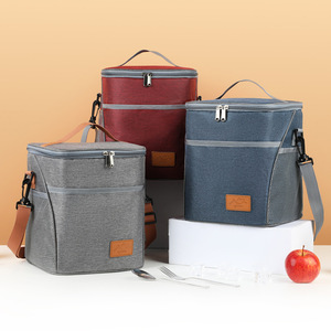 Square Insulated Lunch Bag Large Capacity Portable Crossbody For Office Workers - Product Image 1