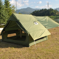 Tente gonflable pour le camping, tente de glamping gonflable pour 4 à 6 personnes, tente pneumatique avec auvent, fenêtre de toit et ouverture pour poêle, pour le camping avec pompe