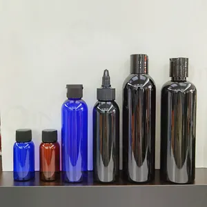 50毫升2盎司120毫升4盎司240毫升8盎司不同空头发洗发水精油瓶包装琥珀色蓝色黑色宠物塑料瓶