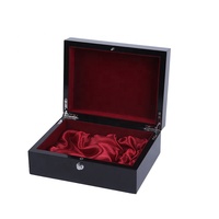 Petit flacon de parfum vide en bois laqué piano noir personnalisé boîte d'emballage de stockage de collection de parfums en gros
