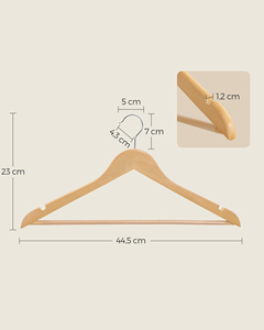 <span class=keywords><strong>SONGMICS</strong></span> – cintres en bois pour exposition de vêtements, porte-manteau antidérapant, cintres en bois, 20 pièces - Product Image 6