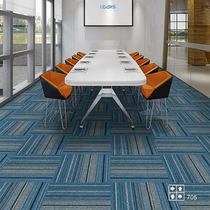 Azulejos de alfombra PE reciclable Respaldo de PVC no tejido Cuadrados entrelazados personalizados Azulejos de alfombra ecológicos - Product Image 2