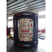 Tente gonflable commerciale en forme de cube pour attraper l'argent, avec ventilateur intégré, étanche et durable, pour la promotion d'événements