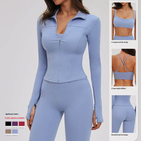 SHINBENE Ensemble de sport respirant pour le yoga, moulant, amincissant, dos élégant, vêtements de fitness d'extérieur, ensemble de course
