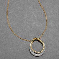 Collier pendentif double cercle en laiton plaqué or et argent unique et personnalisé, bijoux de créateur de mode, fabrication en usine