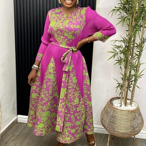 2023 Zomer Plooien Miyake Plus Size Losse Lange Rok Jas Met <span class=keywords><strong>Botton</strong></span> Bruiloft Easter Party Stuiterende Casual Jurk - Product Image 4