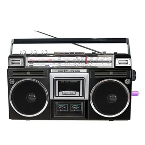 Mới được thiết kế máy nghe nhạc ghi âm đa chức năng loa stereo xách tay FM/AM/SW hai Ampe kế cổ điển Cassette đài phát thanh