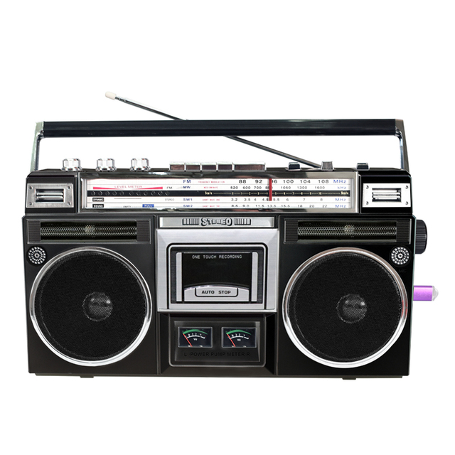 OEM Customized CE Certified Recorder Player Stereo Speakers Portable FM/AM/SW  Two Ammeter Vintage Cassette Tape Radio