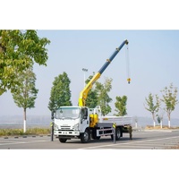Grúa Montada en Camión Isuzu 4x2, 5 Toneladas, Pluma Telescópica de 4 Secciones, Grúa Hidráulica para Carga, para Construcción y Logística