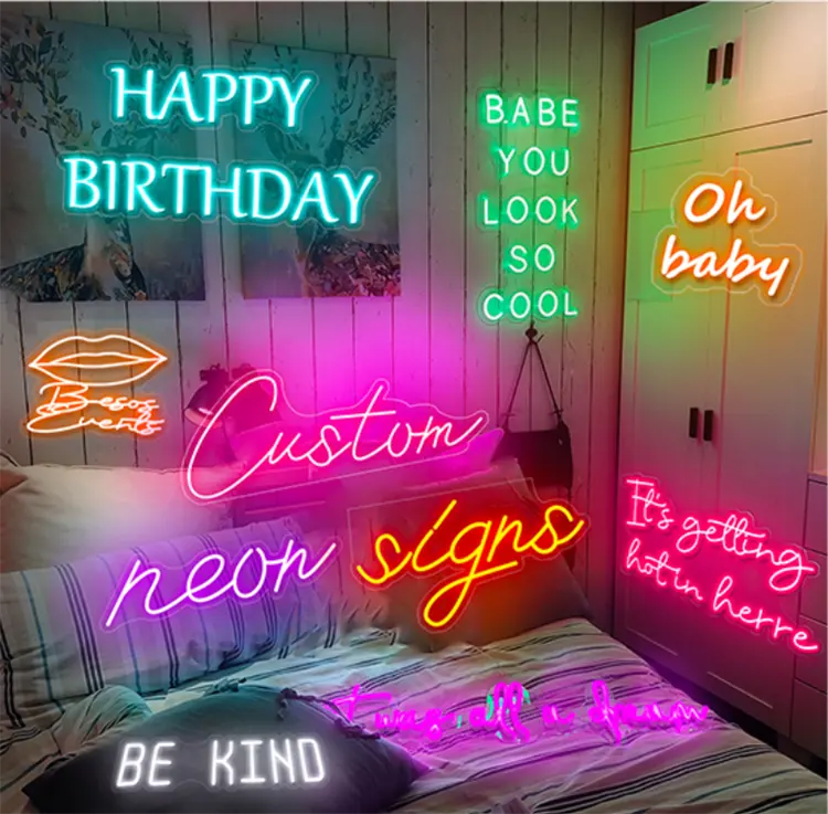 Drop shipping Free Design Custom Led Neon Light Name Logo Neon Sign Custom Drop Shipping For Bedroom Birthday Party Home