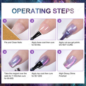 BOZLIN 30 Couleurs Cosmic Light Cat Eye Gel Vernis À <span class=keywords><strong>Ongles</strong></span> Hema Gratuit Deux Tons Magnétique <span class=keywords><strong>UV</strong></span> Gel Polonais Logo Personnalisé Cateye Gel Polish - Product Image 4