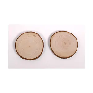 Rodajas de madera natural sin terminar personalizadas, kit de posavasos de madera artesanal, círculos artesanales