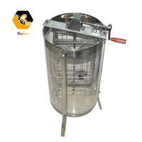 Extracteur de miel centrifuge transparent à commande manuelle, léger, écologique, en verre organique acrylique plexiglas à 2 cadres