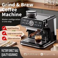 Machine à café expresso automatique électrique avec moulin intégré, fonction 3-en-1, pression de 20 bars, boîtier en plastique, réservoir d'eau de 3,5 L
