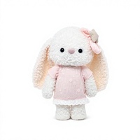 Peluche Lapin Lulu Adorable, Coussin Doux à Câliner, Poupée Lapin Rembourrée en Coton PP, Cadeau d'Anniversaire pour Filles