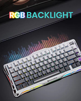 Clavier de jeu mécanique sans fil K1 75% avec interrupteurs linéaires, rétroéclairage RVB, périphériques informatiques