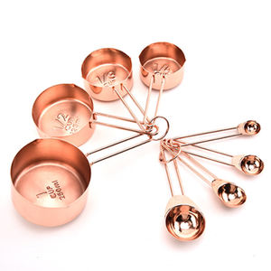 Smidgen-cuchara sólida <span class=keywords><strong>de</strong></span> metal y acero inoxidable colgante, latón, cobre, oro rosa, <span class=keywords><strong>tazas</strong></span> y cucharas <span class=keywords><strong>de</strong></span> medición estrechas redondas - Product Image 6