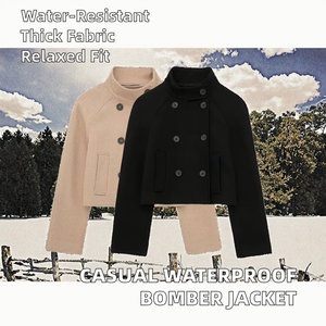 แจ็กเก็ตบอมเบอร์สำหรับผู้หญิงเสื้อครอปเอวยางยืดลำลองมีซิปย้อนกลับได้สำหรับฤดูใบไม้ผลิ - Product Image 3