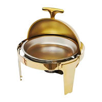 Roll-Top-Design Restaurant- und Hotel-Chafing-Dish, Buffet-Gold-Präsentationsgerät, Speisenwärmer, Catering-Chafing-Dish-Set