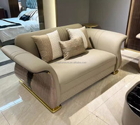 Canapé italien haut de gamme en cuir pour villa tapisserie de luxe grand salon canapé personnalisé ensemble de canapés 1 + 2 + 3 places pour salon d'hôtel