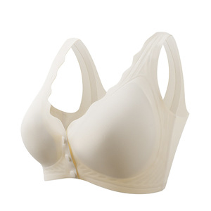 여성용 새로운 디자인 추적 브래지어 피부 친화적 젤리 컵 속옷 미끄럼 방지 전면 오픈 버튼 편리한 기계 통기성 - Product Image 5