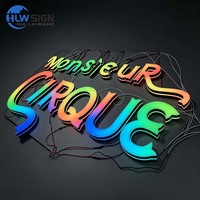 Enseignes LED programmables RGB imprimées en 3D certifiées CE et RoHS, pour intérieur et extérieur, directement de l'usine