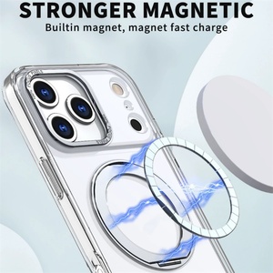 For iPhone 17 Pro Max 360 Degree Rotatable Stand <b>Wireless</b> Charging Shockproof Cell Phone Case for iPhone 16 15 Ring Back Covers - Product Image 4