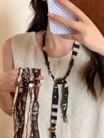 Collier écharpe rétractable en tissu acrylique rétro Maillard Moyamiya Vintage, accessoires de bijoux pour femmes