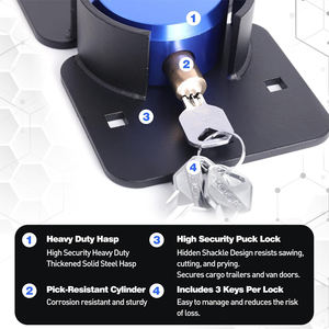 AMBITIONパックロックとHaspキット収納ドアロックヘビーデューティ隠しシャックルロックとHasp - Product Image 3