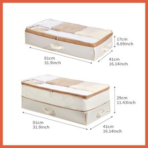 Ruimei Meidangjia Under Bed Storage <b>Box</b> 90L-100L Compressible <b>Foldable</b> Dustproof Fabric Organizer For Bedroom Quilt Clothing - Product Image 4