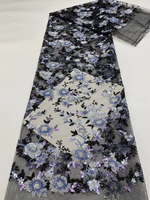 Robe Cheongsam pour filles en tissu perlé et dentelle, broderie colorée, paillettes de 2-5 mm, tricot écologique, séchage rapide, 100% polyester