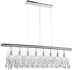 Saint mosi 8 luci K9 moderne lampade a sospensione con lampadario in cristallo a goccia di pioggia - Product Image 1