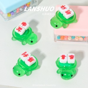 Set de Joyería DIY con Figuras de Tortuga y Mahjong de Resina, Colgante Artesanal con Forma de Animal, Decoración Artística para el Hogar - Product Image 1