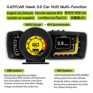 2026 Vjoycar Affichage Tête Haute (<span class=keywords><strong>HUD</strong></span>) OBD GPS Multi-Interface, Compteur de Vitesse Intelligent, Affichage de Vitesse GPS pour Voiture OBD2, OBD2 <span class=keywords><strong>HUD</strong></span> - Product Image 2